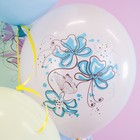 Шар латексный 12" «Акварельные цветы» ассорти, макарунс, 1ст., набор 25 шт. - фото 24498947