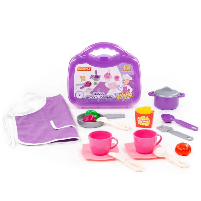 Набор детской посуды, 19 элементов, в малом чемоданчике 62972
