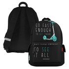 Рюкзак молодежный 40×30×17 см, Bruno Visconti 12-003 «GO FAST.САМОКАТ» чёрный - Фото 1