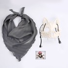 Карнавальный набор: бандана в полоску, маска собаки белая, термонаклейка - фото 22226732