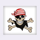 Карнавальный набор: бандана в полоску, маска собаки белая, термонаклейка - фото 22226734