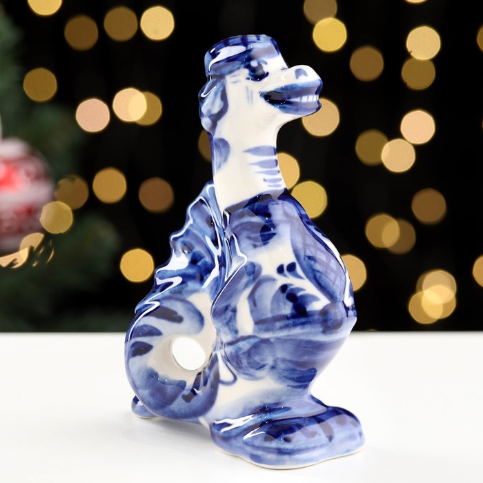 Сувенир «Дракон Фронн», гжель, фарфор, h=13 см - Фото 1
