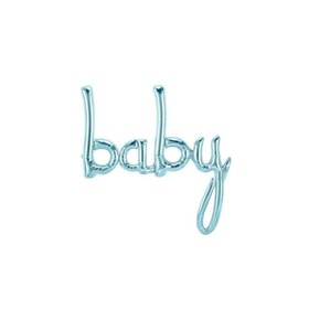 Шар фольгированный 16'' мини-надпись «Baby», голубой
