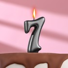 Свеча в торт "Овал" ,цифра 7 , графит, 5,5 см - Фото 1