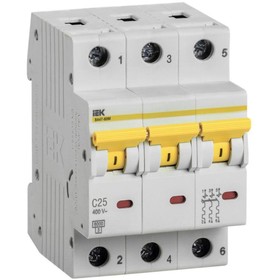 Выключатель автоматический IEK MVA31-3-025-C 3п, 25А, 6кА