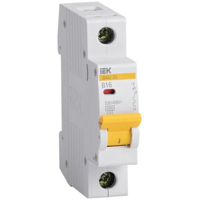 Выключатель автоматический IEK MVA20-1-016-B 1п, 16А, 4.5кА