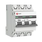 Выключатель автоматический EKF mcb4763-3-06C-pro 3п, 6А, 4.5кА - фото 4060628