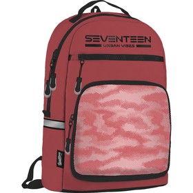 Рюкзак школьный 42 х 28 х 12 см, эргономичная спинка, фотолюминесцентная панель, Seventeen, Neon Light, коралловый