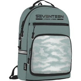 Рюкзак школьный 42 х 28 х 12 см, эргономичная спинка, фотолюминесцентная панель, Seventeen, Neon Light, мятный