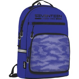Рюкзак школьный 42 х 28 х 12 см, эргономичная спинка, фотолюминесцентная панель, Seventeen, Neon Light, фиолетовый/красный