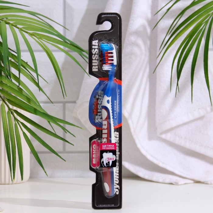 Зубная щётка «3D Россия» средней жесткости, 1 шт. - Фото 1