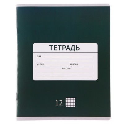 Тетрадь 12 листов в клетку Calligrata «Однотонная Новая Школьная», обложка мелованная бумага, ВД-лак, блок офсет, белизна 95%, МИКС