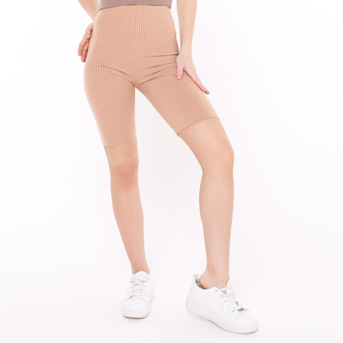 Велосипедки лапша женские, цвет бежевый, размер 42 - Фото 1