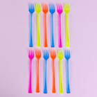 Вилки пластиковые, в наборе 12 штук, МИКС - Фото 3