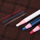 Карандаш для ткани, самозатачивающийся, 3 шт, цвет белый, красный, синий - фото 9600601