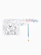 Картина по номерам для детей «Белый мишка»,‎ 15×15 см  (артикул 9542609)  большой выбор товаров оптом и в розницу по низким ценам с доставкой