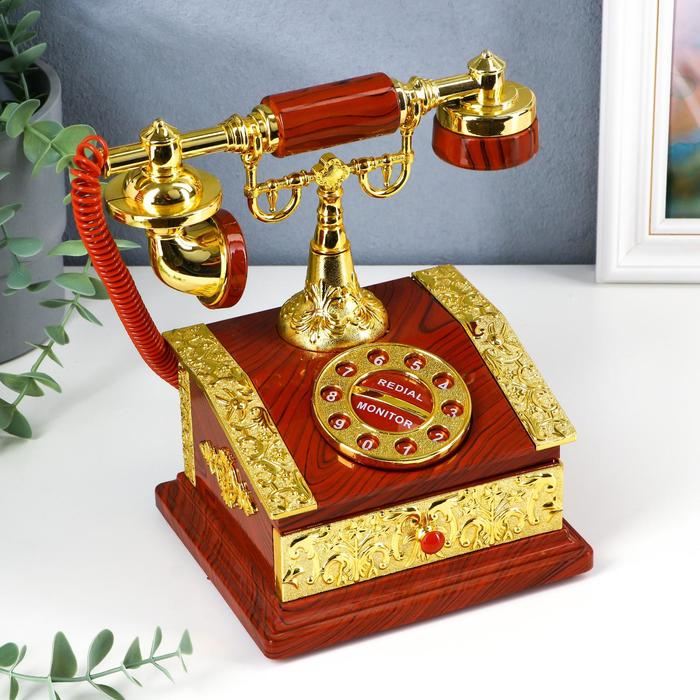 Шкатулка музыкальная механическая «Ретро телефон», пластик, 13×14.5×21 см