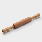 Скалка с вращающимися ручками, 40×4,2 см, бук - фото 24985698