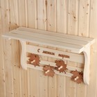 Полка - вешалка «Листопад. С лёгким паром», 58×38×25 см, деревянная, 4 крючка, «Добропаровъ» - Фото 2