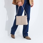 Сумка кросс-боди на молнии, 2 наружных кармана, цвет бежевый - фото 22230629