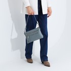 Сумка кросс-боди на молнии, 3 наружных кармана, цвет серо-голубой - фото 12003466