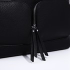 Сумка-тоут на молнии, 3 наружных кармана, цвет чёрный - фото 22230700