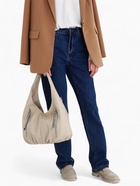 Сумка - мешок женская на молнии, 40×44 см, бежевая - фото 40551172