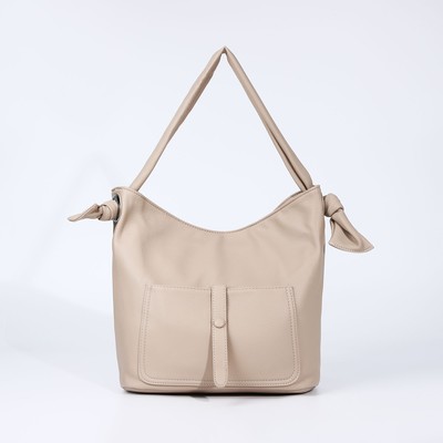 Сумка женская на молнии, цвет бежевый