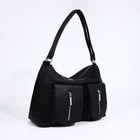 Сумка женская на молнии, цвет чёрный - фото 22230816