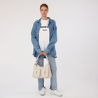 Сумка женская на молнии, цвет молочный 9645749