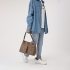 Сумка женская на молнии, цвет бежевый - фото 25324609