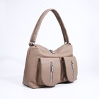 Сумка женская на молнии, цвет бежевый - фото 22230840