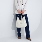 Сумка-мешок на молнии, наружный карман, цвет белый - фото 22230884