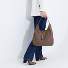 Сумка-мешок на молнии, наружный карман, цвет коричневый - фото 22230892