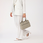 Сумка женская на молнии, цвет светло-серый - фото 24985699