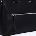 Сумка-тоут на молнии, наружный карман, цвет чёрный - фото 22230944