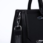 Сумка-тоут на молнии, наружный карман, цвет чёрный - фото 22230945