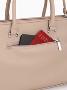 Сумка-тоут на молнии, 2 наружных кармана, цвет бежевый - фото 807801488 Сумка-тоут на молнии, 2 наружных кармана, цвет бежевый - фото 807801488