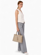 Сумка-тоут на молнии, 2 наружных кармана, цвет бежевый - фото 808876606 Сумка-тоут на молнии, 2 наружных кармана, цвет бежевый - фото 808876606