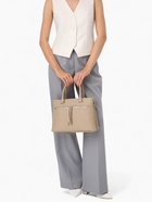 Сумка-тоут на молнии, 2 наружных кармана, цвет бежевый - фото 808876608 Сумка-тоут на молнии, 2 наружных кармана, цвет бежевый - фото 808876608