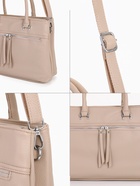 Сумка-тоут на молнии, 2 наружных кармана, цвет бежевый - фото 805534296 Сумка-тоут на молнии, 2 наружных кармана, цвет бежевый - фото 805534296