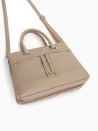 Сумка-тоут на молнии, 2 наружных кармана, цвет бежевый - фото 805534299 Сумка-тоут на молнии, 2 наружных кармана, цвет бежевый - фото 805534299