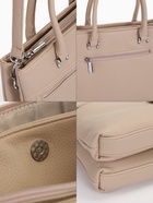 Сумка-тоут на молнии, 2 наружных кармана, цвет бежевый - фото 805534300 Сумка-тоут на молнии, 2 наружных кармана, цвет бежевый - фото 805534300