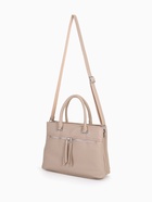 Сумка-тоут на молнии, 2 наружных кармана, цвет бежевый - фото 808876603 Сумка-тоут на молнии, 2 наружных кармана, цвет бежевый - фото 808876603