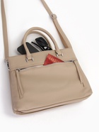 Сумка-тоут на молнии, 2 наружных кармана, цвет бежевый - фото 808876605 Сумка-тоут на молнии, 2 наружных кармана, цвет бежевый - фото 808876605