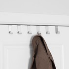 Крючки на дверь металлические Доляна «Минимализм», 6 шт, цвет серебристый - Фото 1