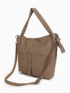 Сумка - мешок женская на молнии, 33×33 см, хаки - Фото 7