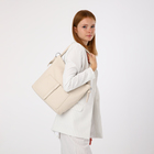 Сумка женская на молнии, цвет молочный - Фото 2