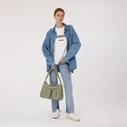 Сумка - мешок женская на молнии, 34×12×28 см, светло-зелёная - фото 43268050