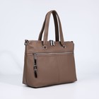 Сумка-тоут на молнии, 2 наружных кармана, цвет светло-коричневый - фото 22231228